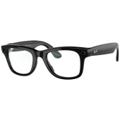 Умные очки Ray-Ban Wayfarer, черная глянцевая оправа, Прозрачные линзы, L