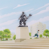 Значок Магнитка Памятник Металлург металлический, Пин
