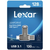 Флешка Lexar D400, USB + USB-C, 128 Gb