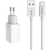 Сетевое ЗУ Mcdodo CH-672, 12 ватт, 2 выхода: USB-A + Кабель USB-A → USB-C, длина 1 м