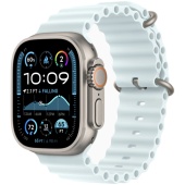 Apple Watch Ultra 2 2024 (49mm) Натуральный титан, Ocean Loop, Ледяной синий (без RuStore) 