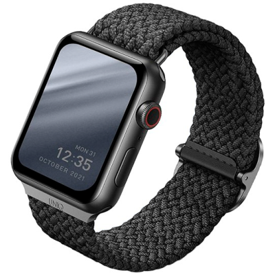 Браслет плетеный Uniq Aspen для Apple Watch 38, 40, 41mm (Браслет плетеный Uniq Темно-Серый)