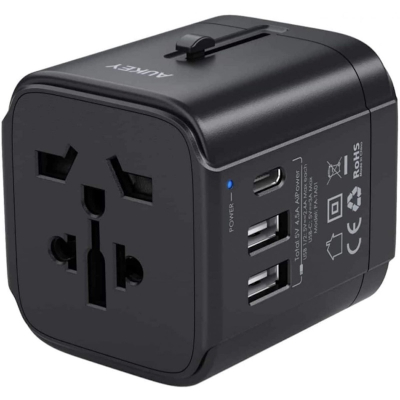 Сетевое ЗУ 2USB+USB-C Aukey Travel Charge (Сетевое ЗУ Aukey Черный PA-TA01)