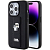 Чехол iPhone 15 Pro Max Накладка Пластик Karl Lagerfeld GripStand Saffiano NFT Karl&Choupette metal