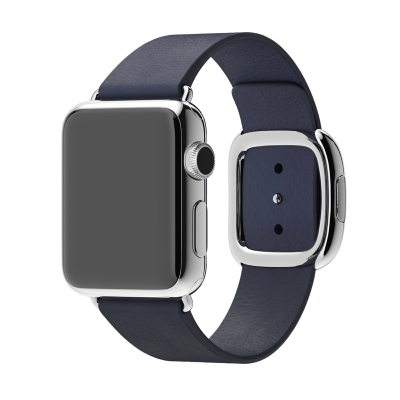 Браслет кожаный Modern Buckle для Apple Watch 42, 44, 45mm (Браслет для Apple Watch Кожа Синий)